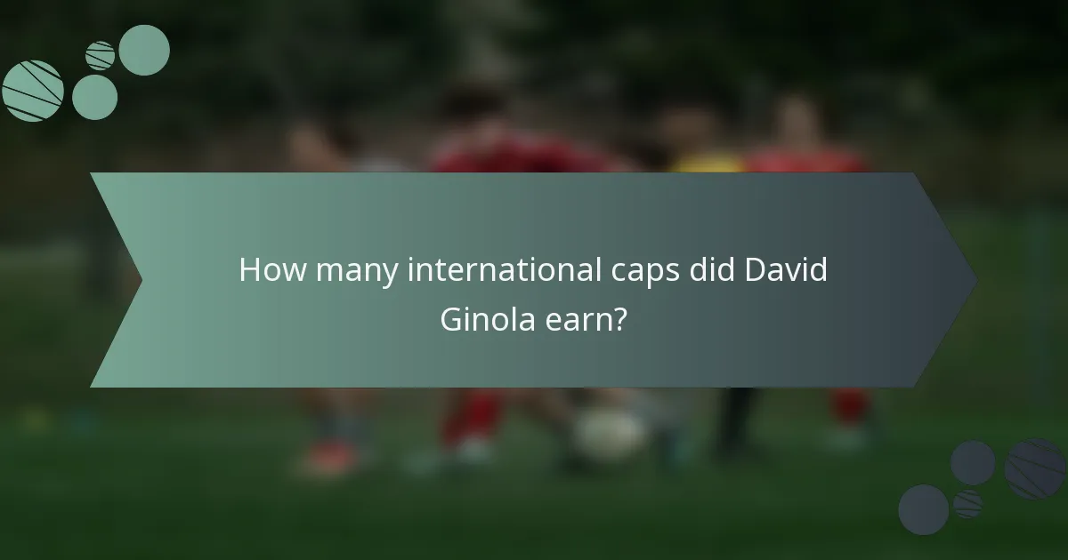 How many international caps did David Ginola earn?
