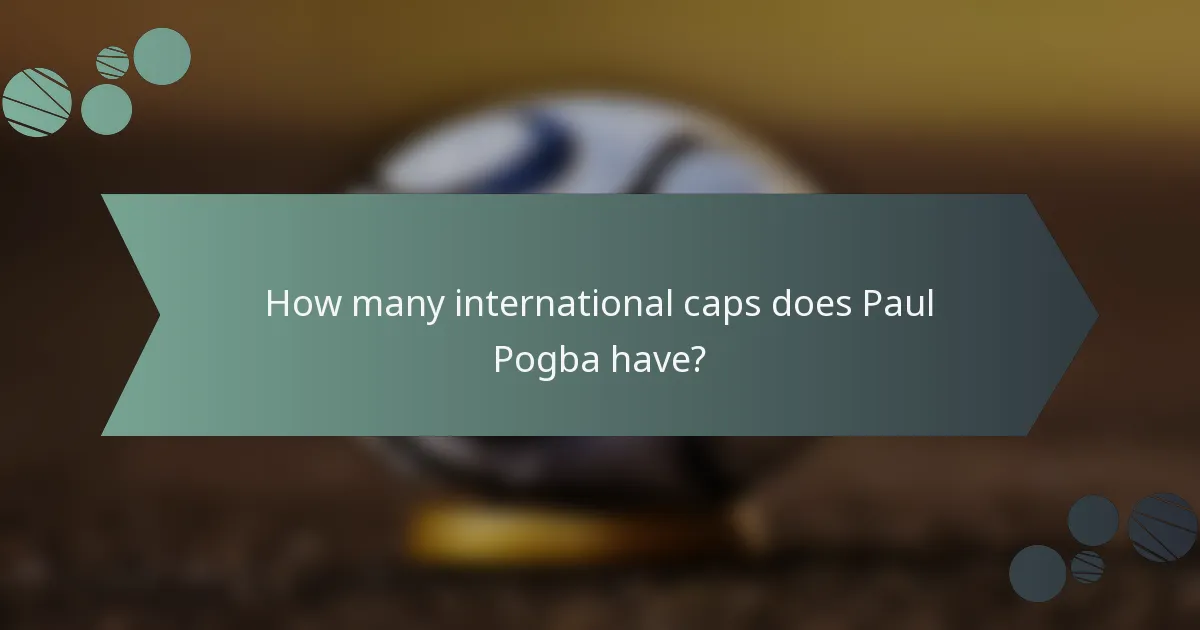 How many international caps does Paul Pogba have?
