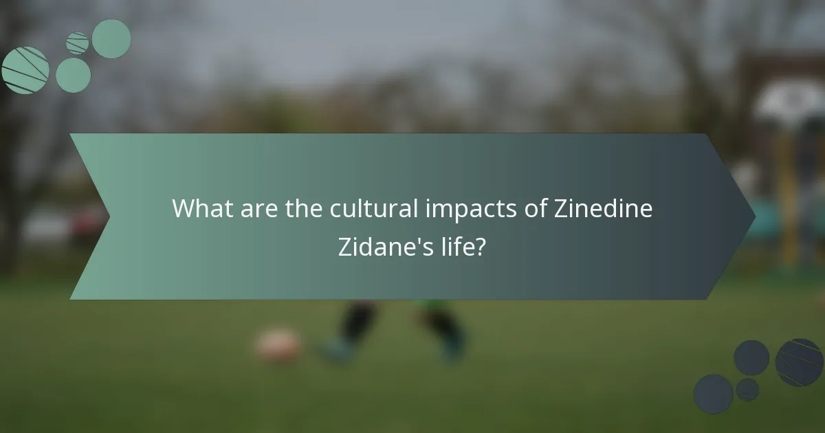 What are the cultural impacts of Zinedine Zidane's life?