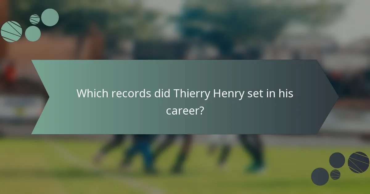 Which records did Thierry Henry set in his career?